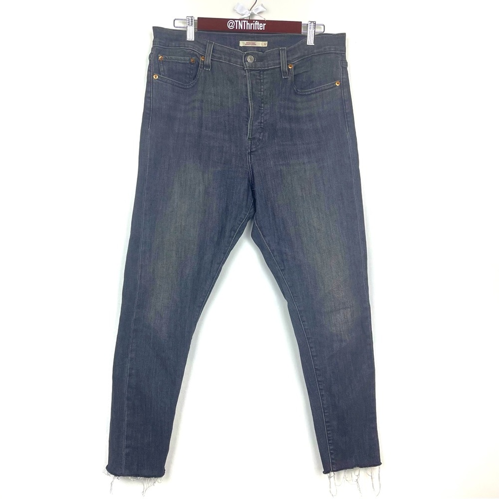 Levi’s Womens Wedgie Skinny Button Fly High Rise Denim Jeans Gray Size 32 Casual